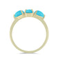 Anillo de Plata Bañada en Oro con Turquesa Bella Durmiente