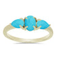 Anillo de Plata Bañada en Oro con Turquesa Bella Durmiente