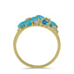 Anillo de Plata Bañada en Oro con Turquesa Bella Durmiente y Topacio Azul Suizo