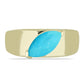 Anillo de Plata Bañada en Oro con Turquesa Bella Durmiente