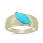 Anillo de Plata Bañada en Oro con Turquesa Bella Durmiente