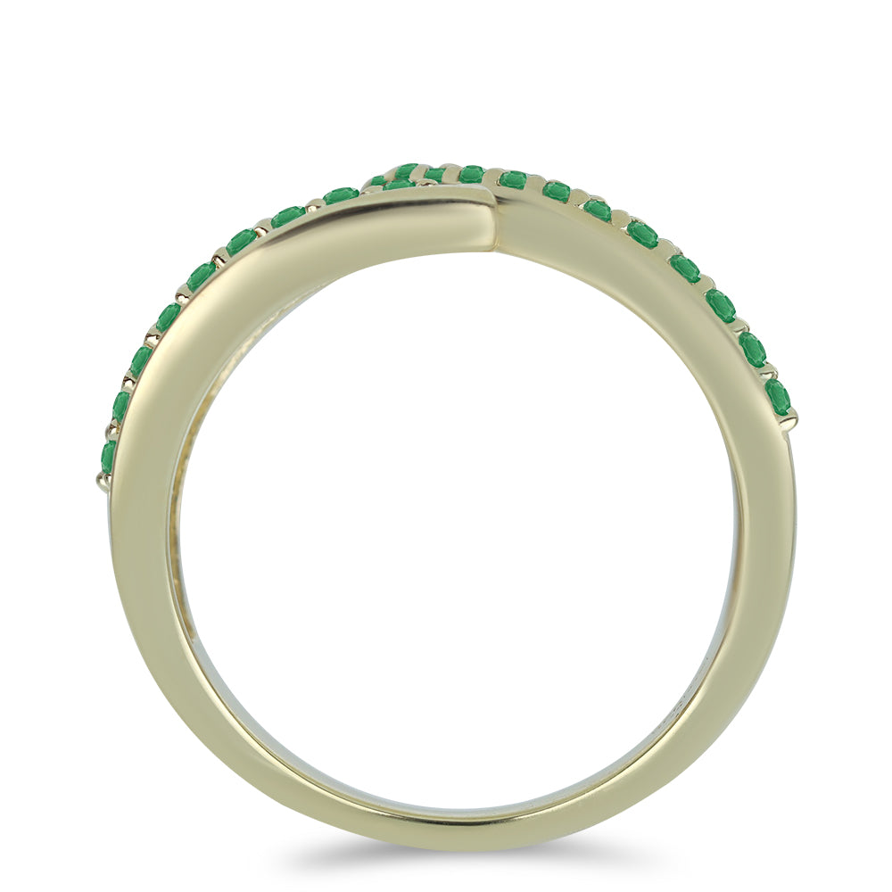 Anillo de Plata Bañada en Oro con Esmeralda de Brasil 2 