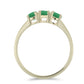 Anillo de Plata Bañada en Oro con Esmeralda de Brasil