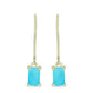 Pendientes de Plata Bañada en Oro con Turquesa Bella Durmiente