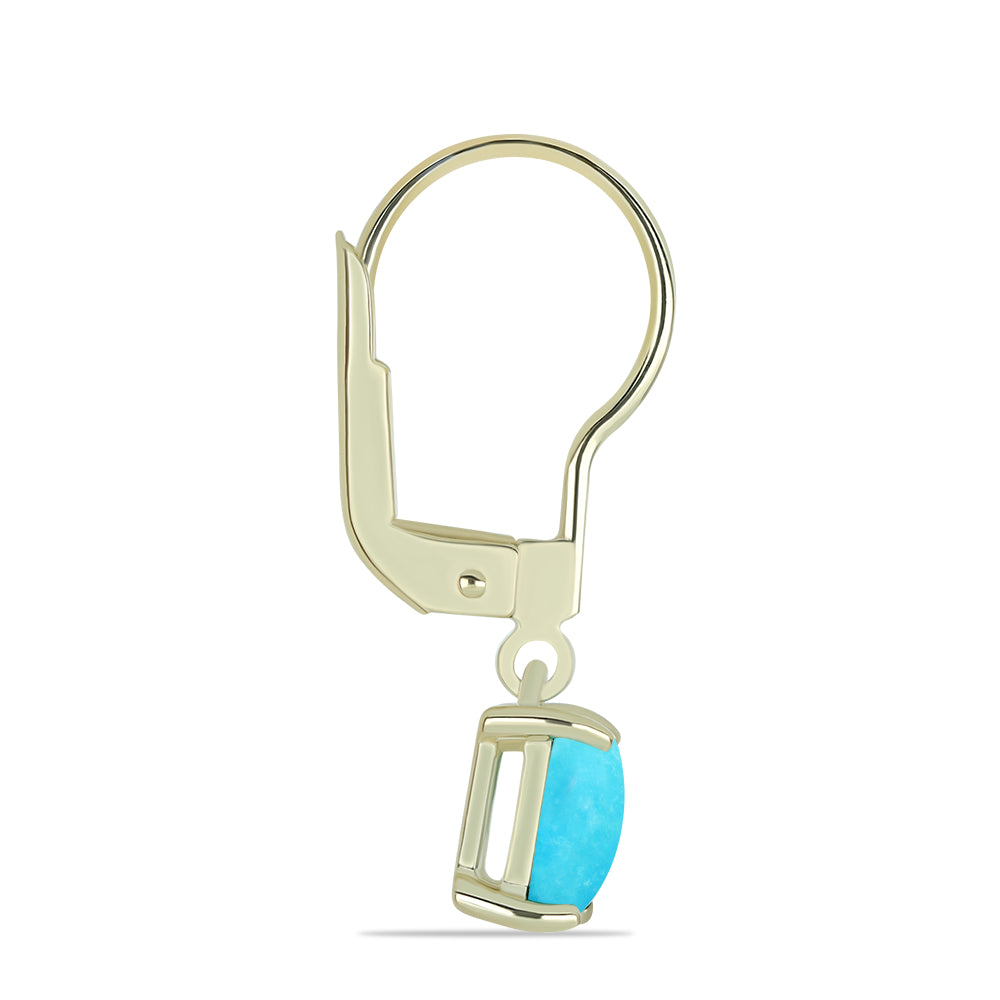 Pendientes de Plata Bañada en Oro con Turquesa Bella Durmiente 2 