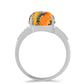 Anillo de Plata con Jasper de Bumble Bee y Topacio Blanco