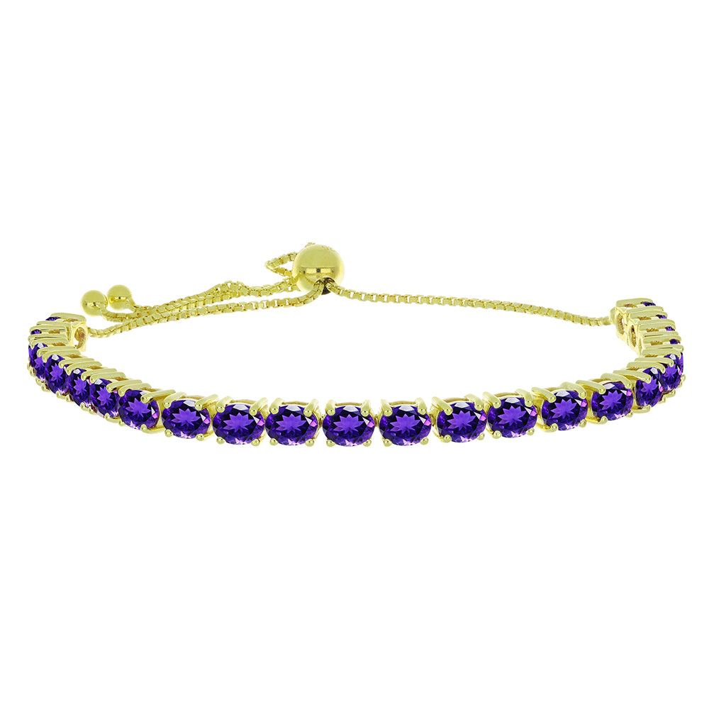 Pulsera de Plata Bañada en Oro con Amatista de Marruecos 1 