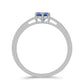 Anillo de Plata con Moisanita azul real certificado y cultivado en laboratorio