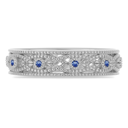 Anillo de Plata con Moisanita azul real certificado y cultivado en laboratorio