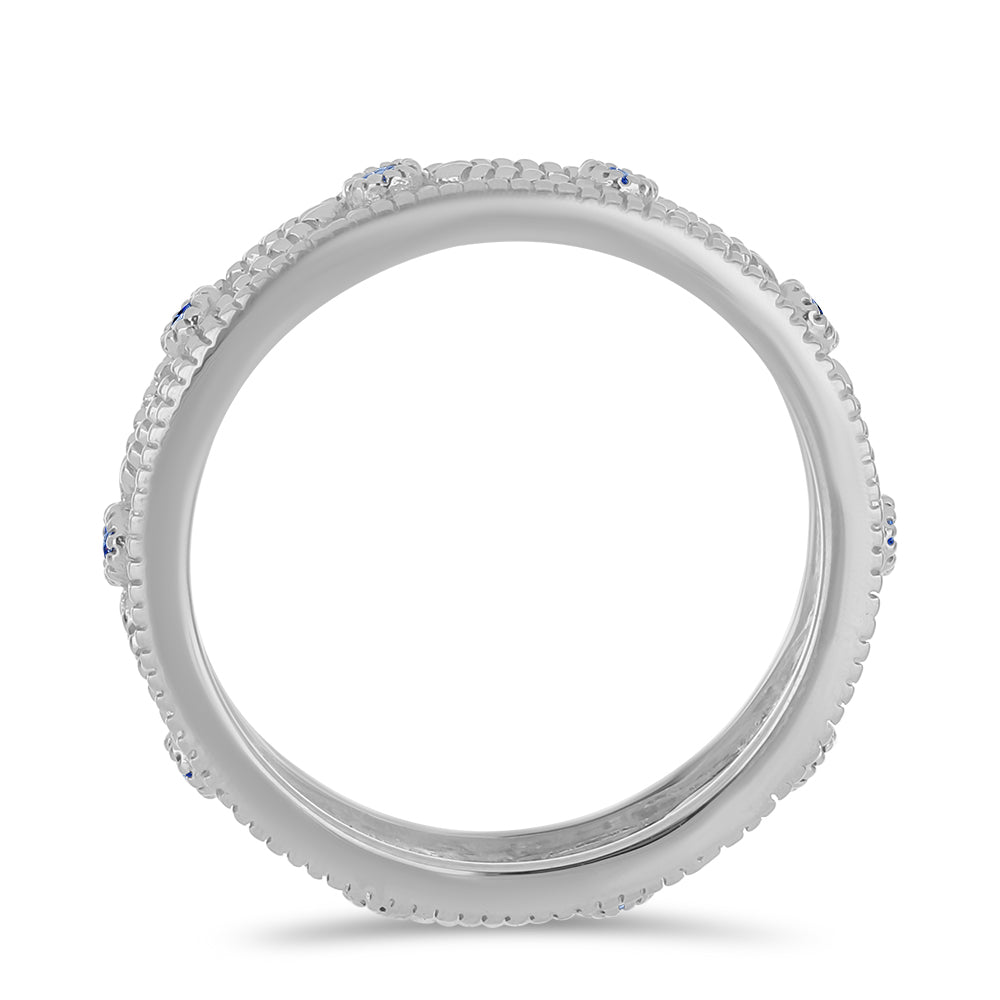 Anillo de Plata con Moisanita azul real certificado y cultivado en laboratorio 2 
