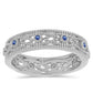Anillo de Plata con Moisanita azul real certificado y cultivado en laboratorio