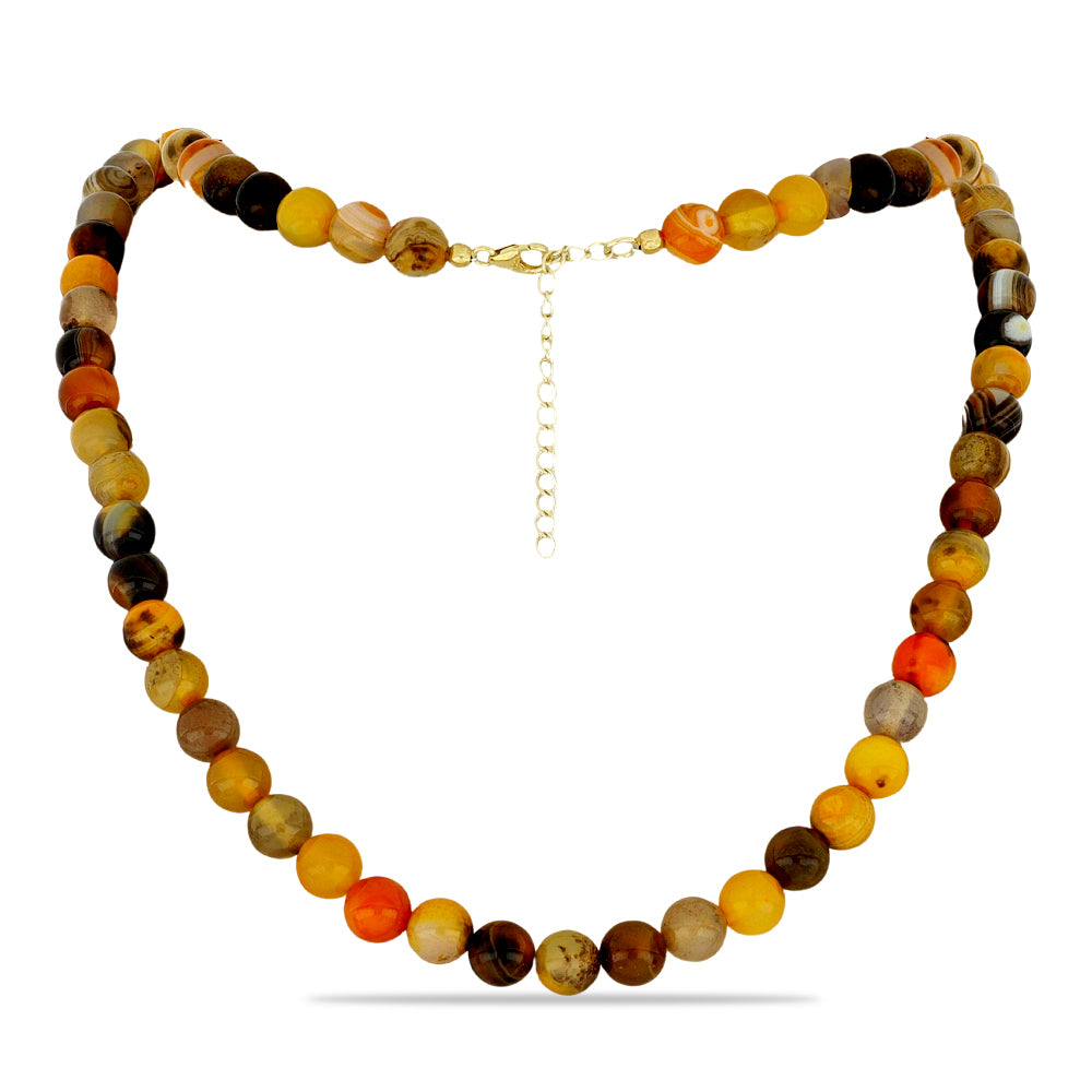 Collar de Plata Bañada en Oro con Jasper de Bumble Bee