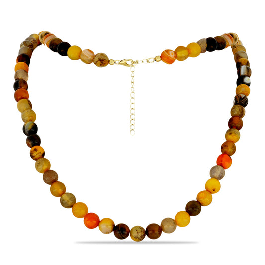 Collar de Plata Bañada en Oro con Jasper de Bumble Bee