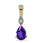 Colgante de Plata Bañada en Oro con Amatista de Marruecos y Topacio Blanco