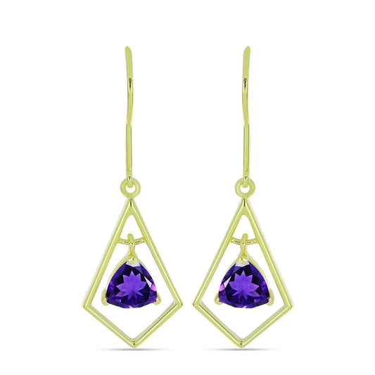 Pendientes de Plata Bañada en Oro con Amatista de Marruecos