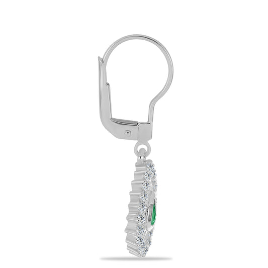 Pendientes de Plata con Alejandrita natural y Topacio Blanco