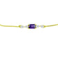 Pulsera de Plata Bañada en Oro con Amatista de Marruecos y Topacio Blanco