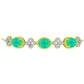 Pulsera de Plata Bañada en Oro con Ópalo Verde Etíope de Lega Dembi y Topacio Blanco
