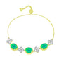 Pulsera de Plata Bañada en Oro con Ópalo Verde Etíope de Lega Dembi y Topacio Blanco