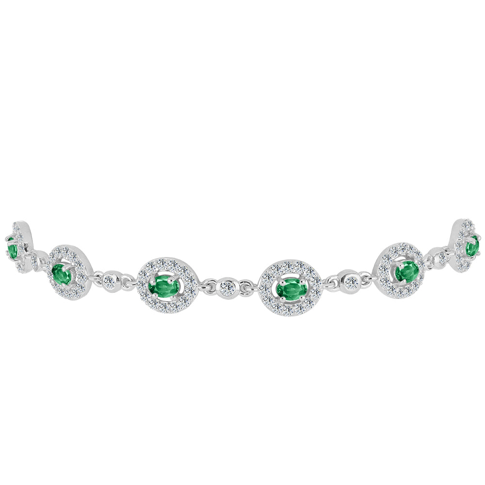 Pulsera de Plata con Alejandrita natural y Topacio Blanco 2 