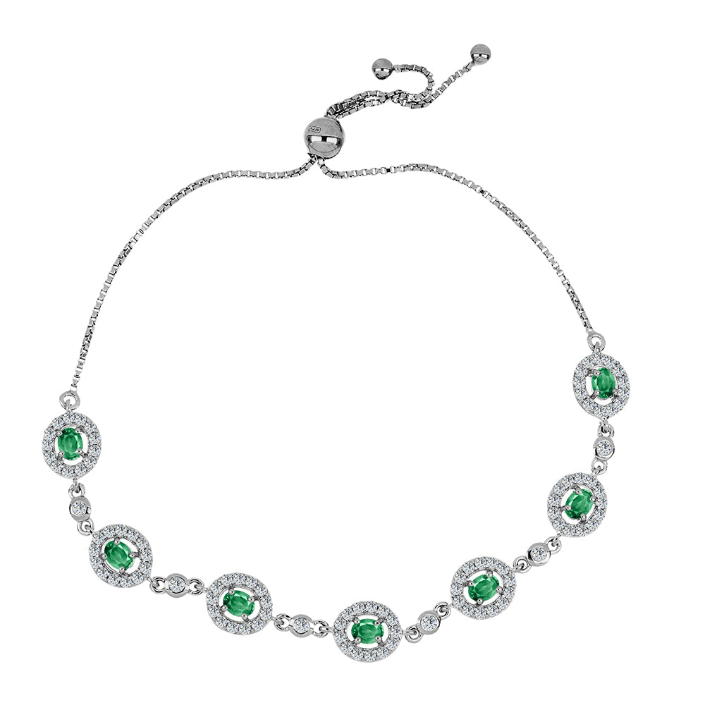 Pulsera de Plata con Alejandrita natural y Topacio Blanco 1 
