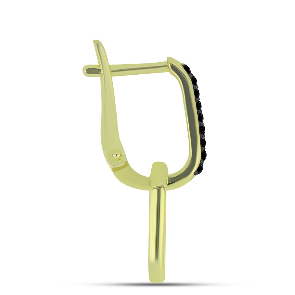 Pendientes de Plata Bañada en Oro con Espinela Negra 2 