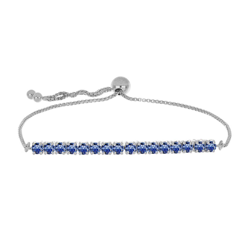 Pulsera de Plata con Moisanita azul real certificado y cultivado en laboratorio 1 