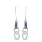 Pendientes de Plata con Moisanita azul real certificado y cultivado en laboratorio
