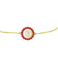 Pulsera de Plata Bañada en Oro con Perla de Agua Dulce y Rubí de Madagascar
