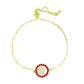 Pulsera de Plata Bañada en Oro con Perla de Agua Dulce y Rubí de Madagascar