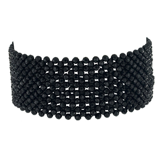 Pulsera de Plata Bañada en Oro con Espinela Negra