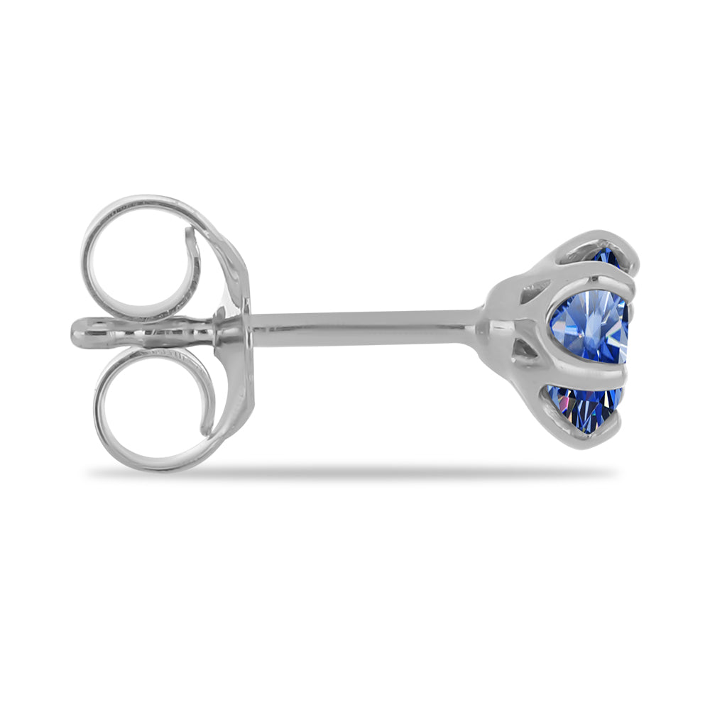 Pendientes de Plata con Moisanita azul real certificado y cultivado en laboratorio 2 