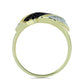 Anillo de Plata Bañada en Oro con Espinela Negra y Topacio Blanco