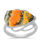 Anillo de Plata con Jasper de Bumble Bee y Topacio Blanco