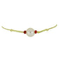 Pulsera de Plata Bañada en Oro con Perla de Agua Dulce y Rubí de Madagascar