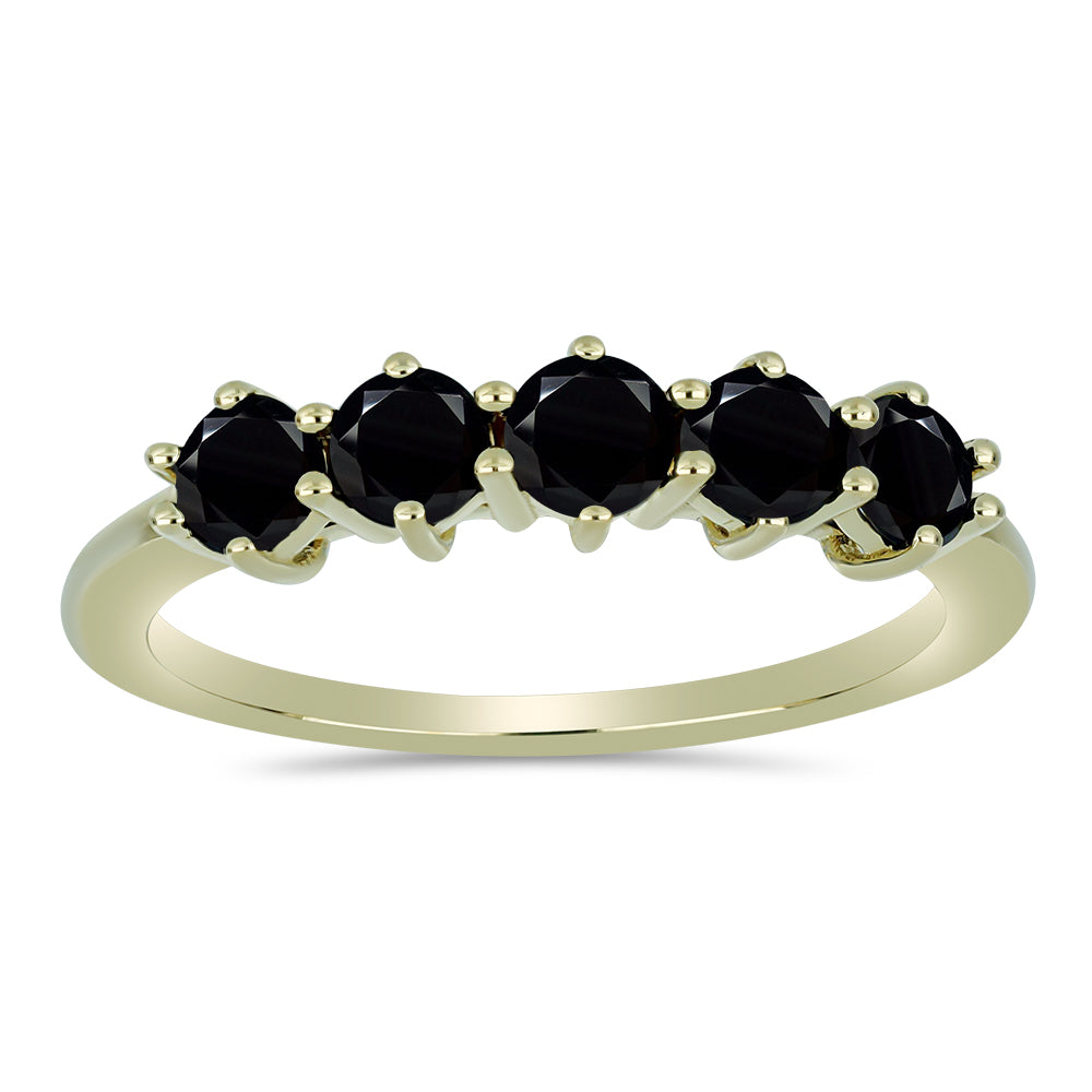 Anillo de Plata Bañada en Oro con Espinela Negra 3 