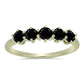 Anillo de Plata Bañada en Oro con Espinela Negra