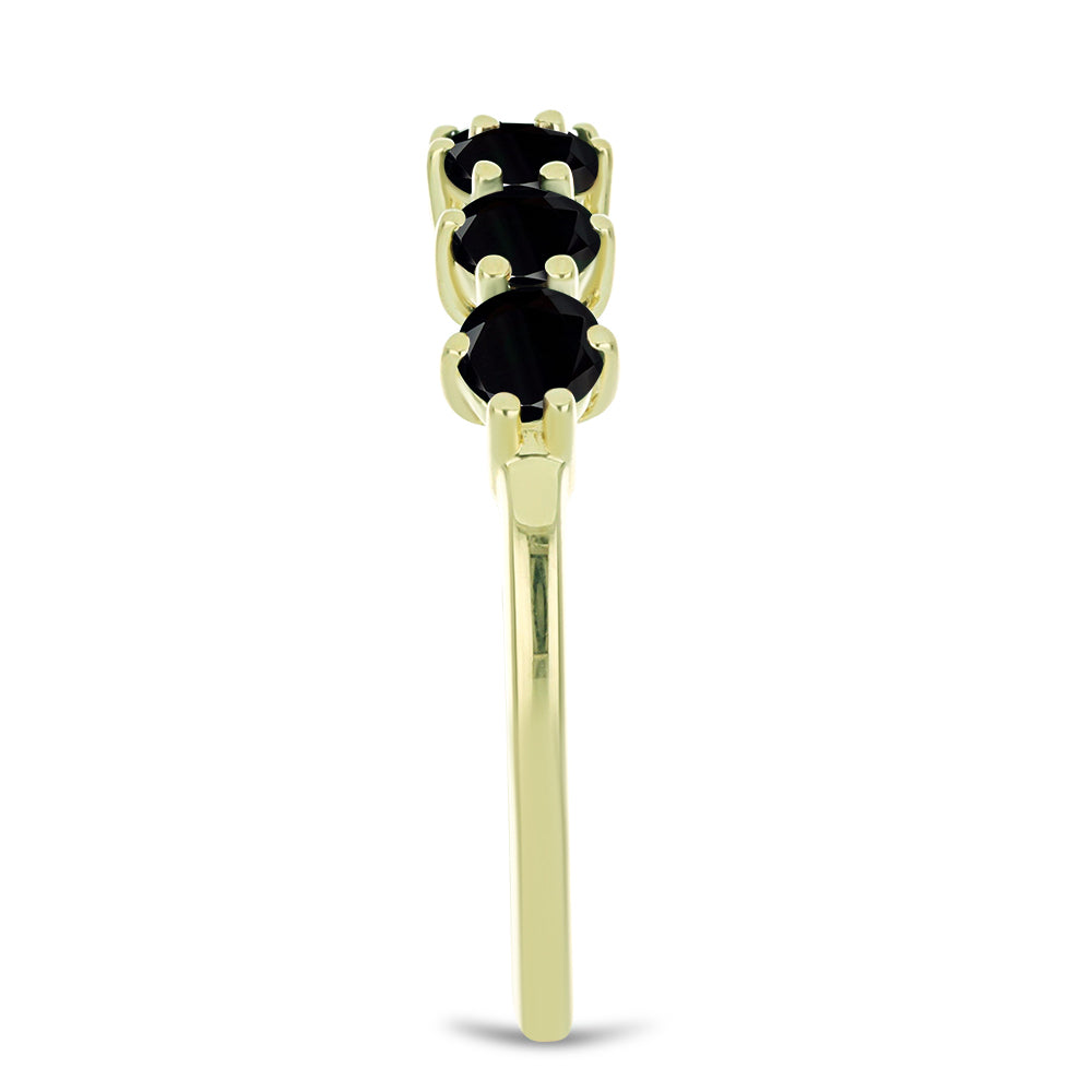 Anillo de Plata Bañada en Oro con Espinela Negra 4 