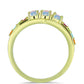 Anillo de Plata Bañada en Oro con Ópalo Welo y Chakra Turmalina