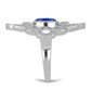 Anillo de Plata con Zafiro Azul Australiano y Topacio Blanco