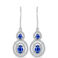 Pendientes de Plata con Zafiro Azul Australiano y Topacio Blanco