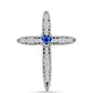 Cruz Colgante de Plata con Zafiro Azul Australiano y Zircón Blanco