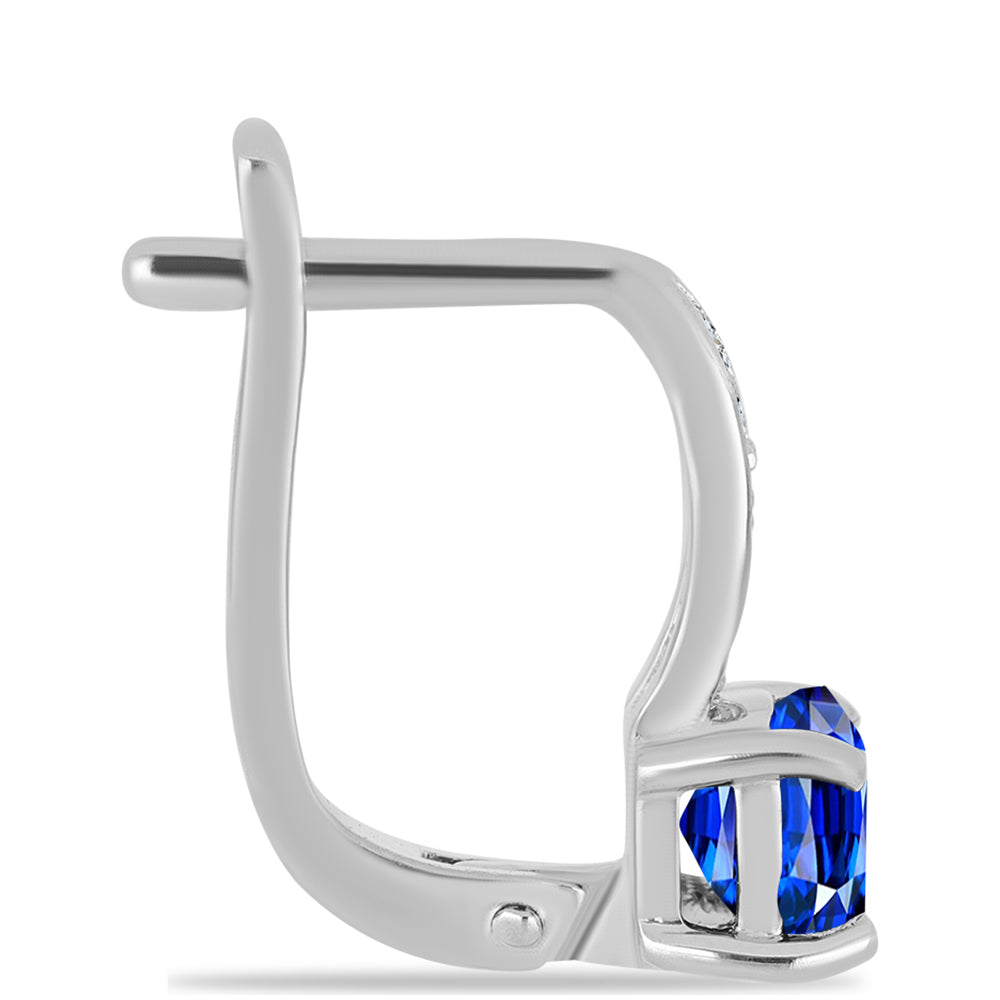 Pendientes de Plata con Zafiro Azul Australiano y Topacio Blanco 2 