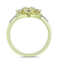 Anillo de Plata Bañada en Oro con Diamante Rojo y Diamante blanco