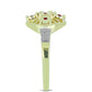 Anillo de Plata Bañada en Oro con Diamante Rojo y Diamante blanco