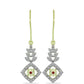 Pendientes de Plata Bañada en Oro con Diamante Rojo y Diamante blanco