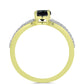 Anillo de Plata Bañada en Oro con Obsidiana y Topacio Blanco