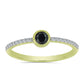 Anillo de Plata Bañada en Oro con Obsidiana y Topacio Blanco
