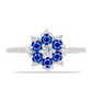 Anillo de Plata con Zafiro Azul Australiano y Topacio Blanco