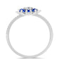 Anillo de Plata con Zafiro Azul Australiano y Topacio Blanco